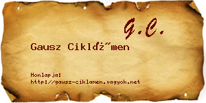 Gausz Ciklámen névjegykártya